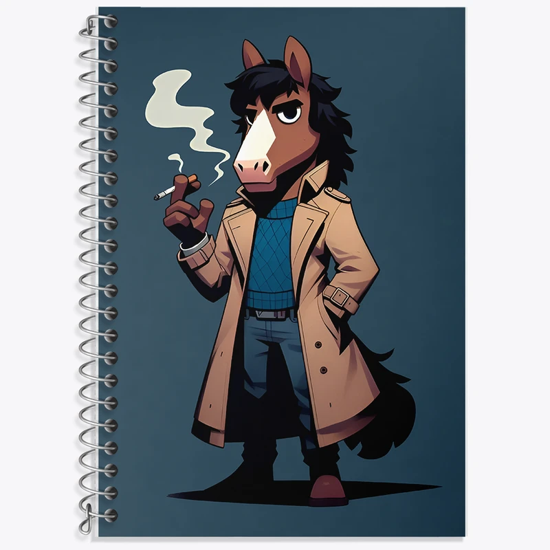 دفتر زبان 50 برگ خندالو مدل سه خط طرح اسب کارآگاه کد F8023