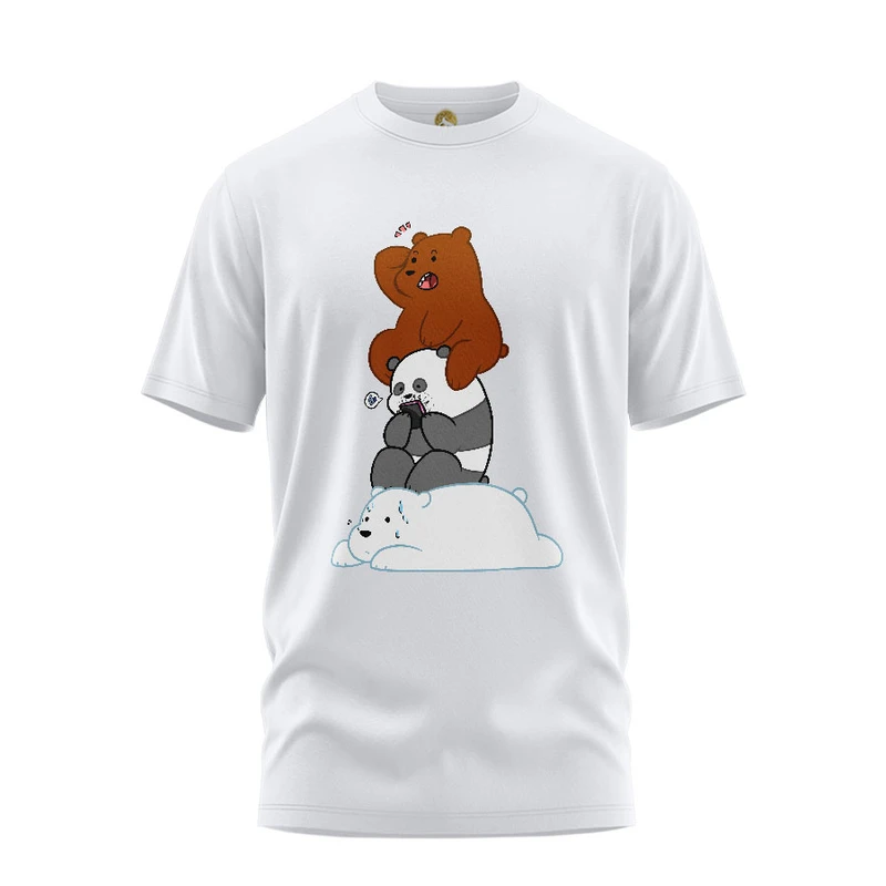 تی شرت آستین کوتاه زنانه هومرو مدل TW092 طرح خرس های کله فندقی
