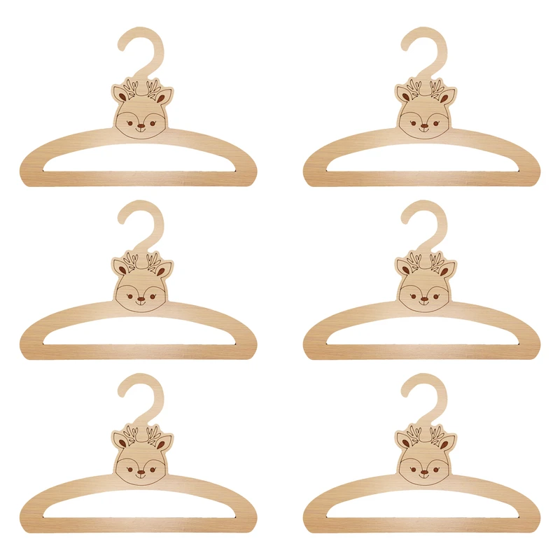 چوب لباسی نوزادی مدل گوزن کد C02 مجموعه 6 عددی