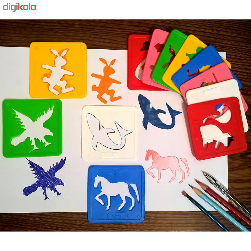 شابلون حیوانات مدل zoo کد 2414 مجموعه 12 عددی