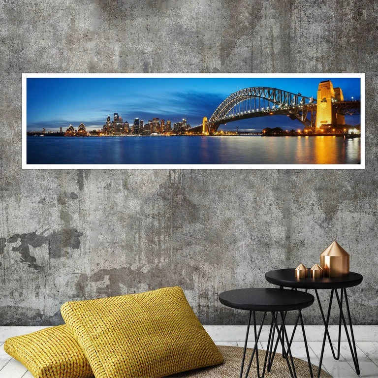 تابلو بکلیت طرح منظره رود و پل قوسی مدل کشیده W-7510