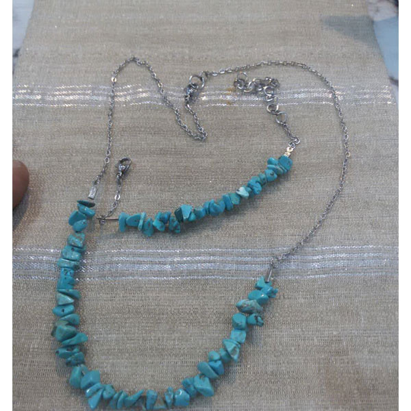 نیم ست زنانه مدل سنگ فیروزه