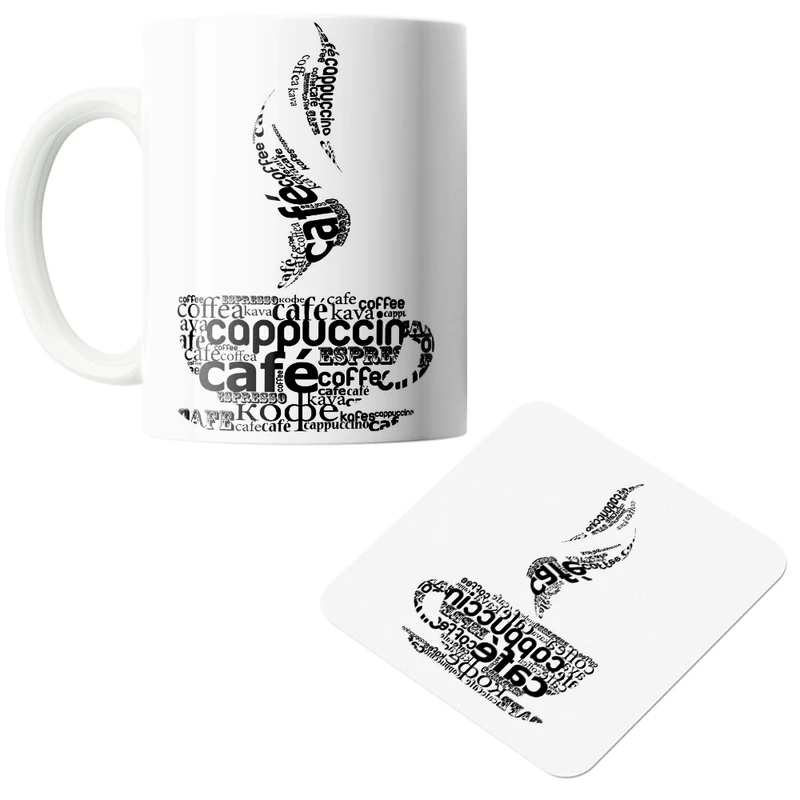 ماگ پاد آفرین مدل Coffee کد z374 به همراه زیر لیوانی