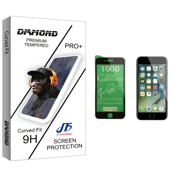 محافظ صفحه نمایش سرامیکی جی اف مدل Diamond glass مناسب برای گوشی موبایل اپل iPhone 7