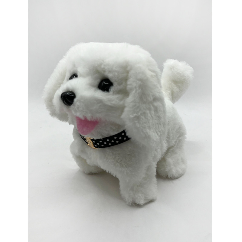 عروسک ناب سل مدل سگ پولیشی قلاده دار موزیکال ارتفاع 15 سانتی متر