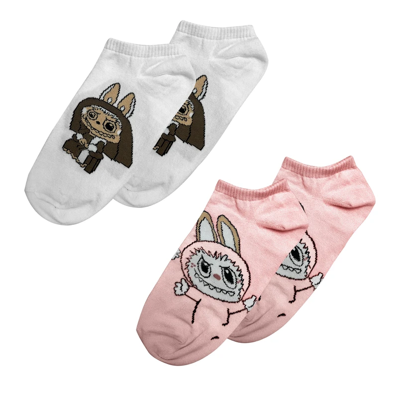 جوراب زنانه تن پوش هنگامه مدل مچی لبوبو بسته 2 عددی