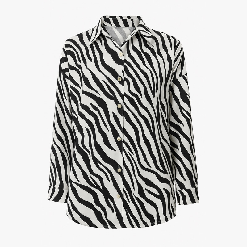 شومیز آستین بلند یقه برگردان زنانه مدل 112434