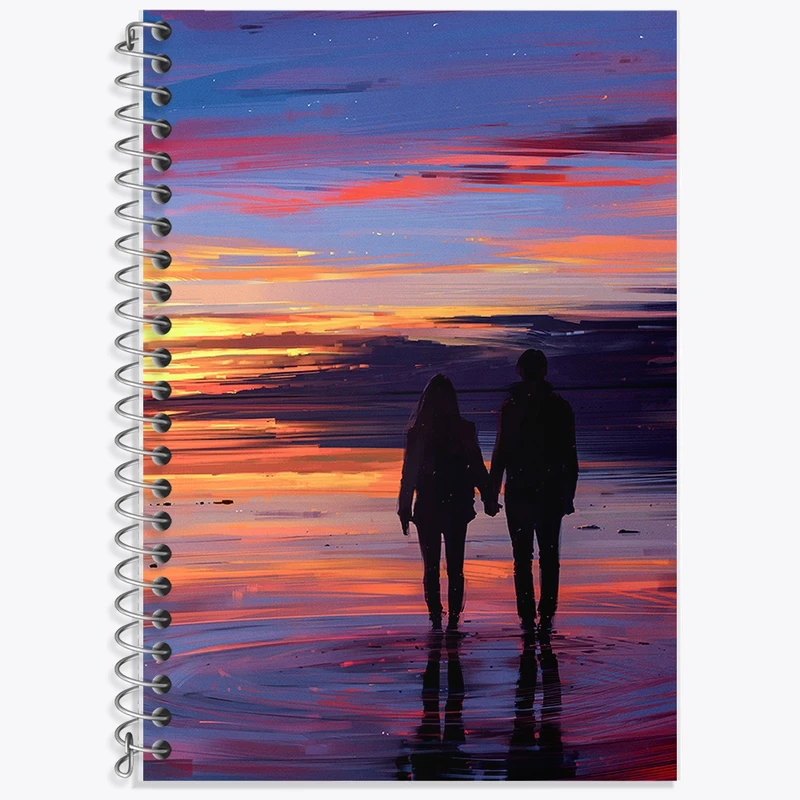 دفتر زبان 50 برگ خندالو مدل سه خط طرح عاشقانه (Love) کد F337