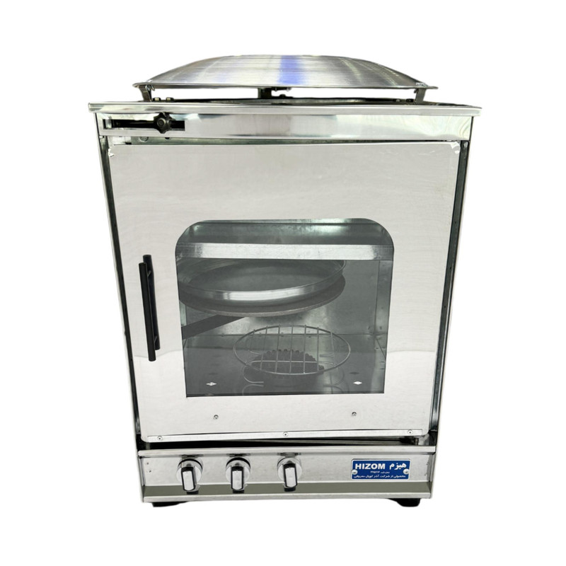 تنور گازی هیزم مدل سه شعله ساج دار درب پنجره ای