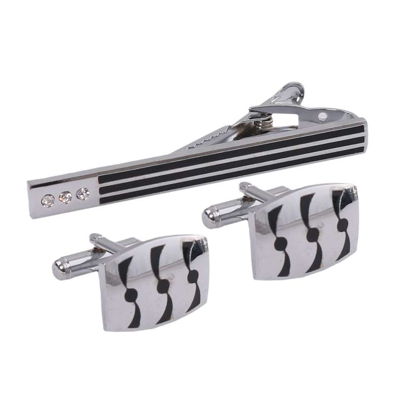 ست دکمه سردست و گیره کراوات مردانه کد 105278