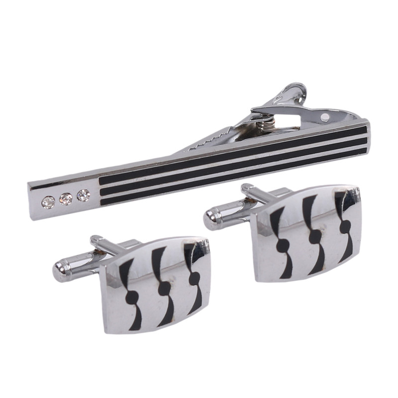 ست دکمه سردست و گیره کراوات مردانه کد 105278