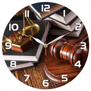 ساعت دیواری طرح ترازو و چکش قاضی کد 1419