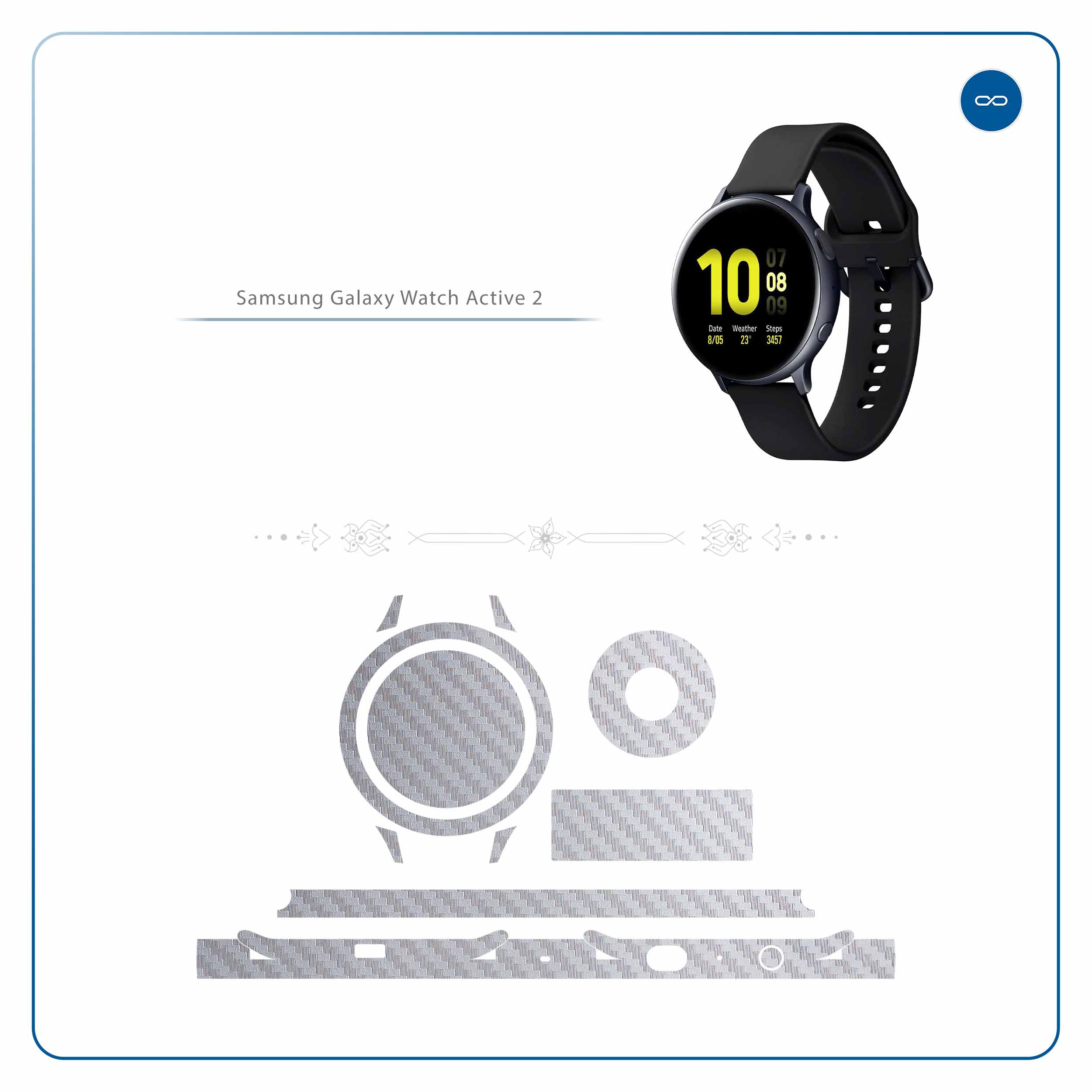 برچسب ماهوت طرح Steel-Fiber مناسب برای ساعت هوشمند سامسونگ Galaxy Watch Active 2 44mm