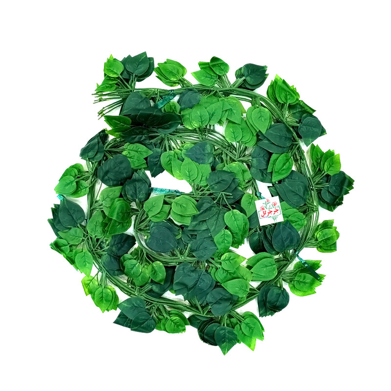 گل مصنوعی جُرجُرگل مدل ریسه برگ نخی پتوس لمسی بسته 12 عددی