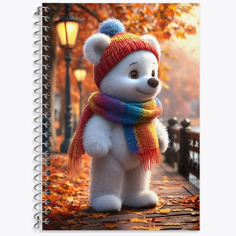 دفتر زبان 50 برگ خندالو مدل سه خط طرح خرس بامزه کد F7217