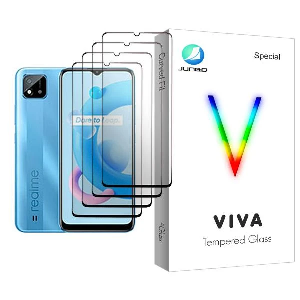 محافظ صفحه نمایش جانبو مدل Viva Glass MIX004 مناسب برای گوشی موبایل ریلمی C20A بسته چهار عددی