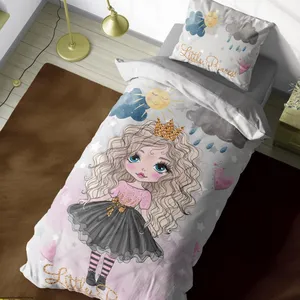 سرویس خواب مدل دختر موفرفری یک نفره ۴ تکه