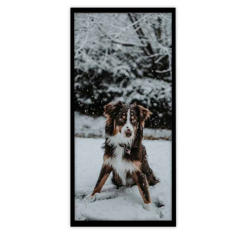 تابلو بکلیت طرح منظره زمستان و سگ مدل B-S3137