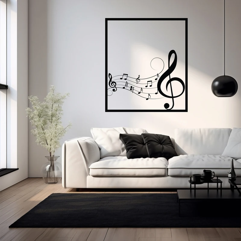 استیکر چوبی طرح نت موسیقی 014