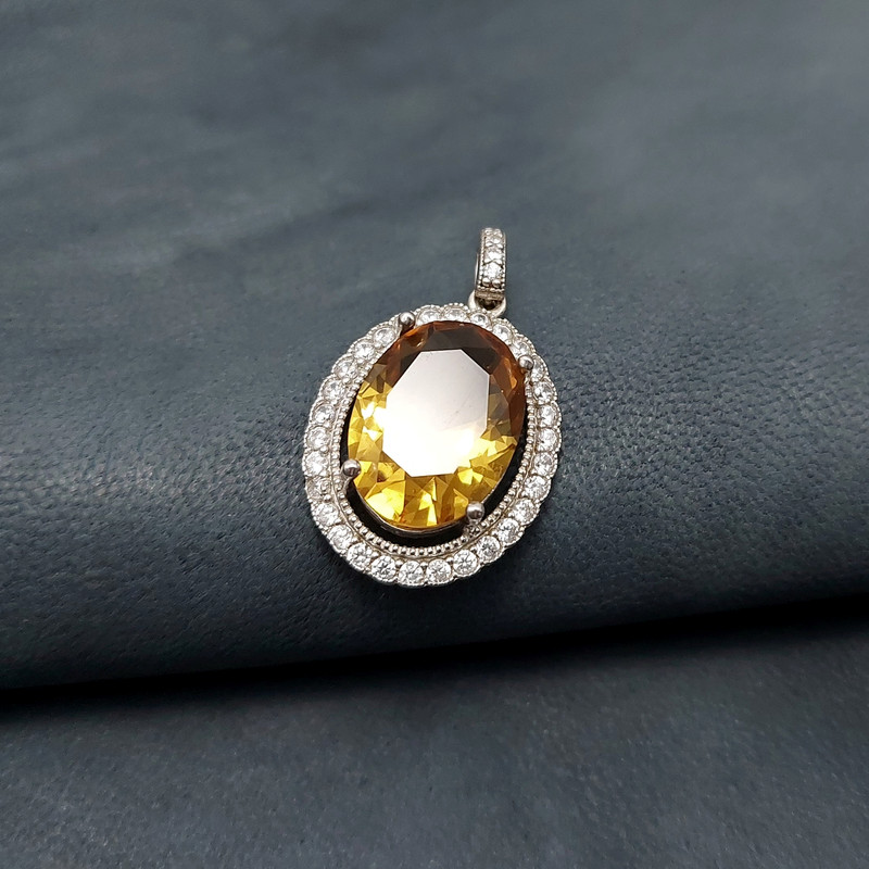 آویز گردنبند نقره زنانه مدل الکساندریت کد VM6884