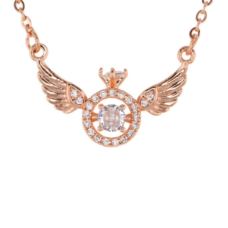 گردنبند زنانه برانت طرح حلقه نگین دار بالدار