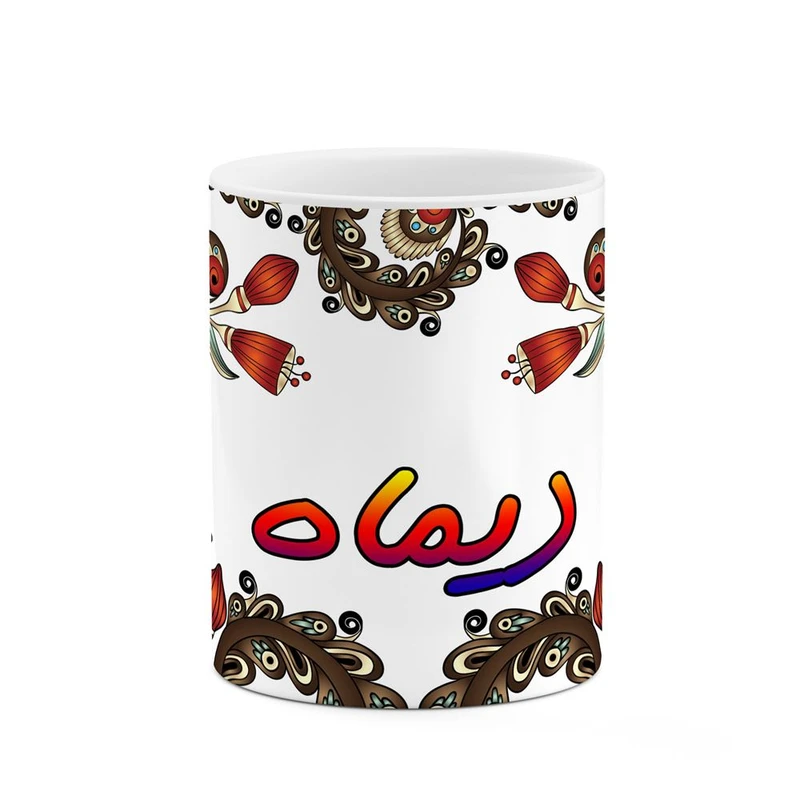 ماگ کاکتی مدل اسم دیماه طرح سنتی گل و بته کد mgh45077