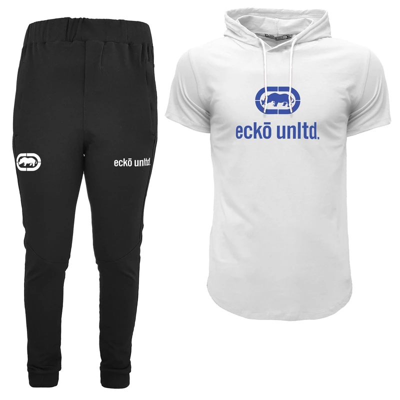 ست تی شرت کلاه دار و شلوار مردانه مدل 00030721