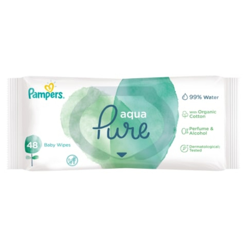دستمال مرطوب کودک پمپرز مدل Aqua pure