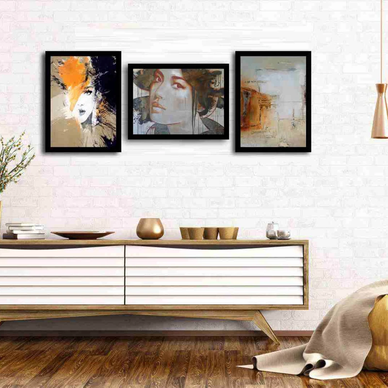 تابلو بکلیت طرح نقاشی مدل دکوراتیو B-161 مجموعه 3 عددی