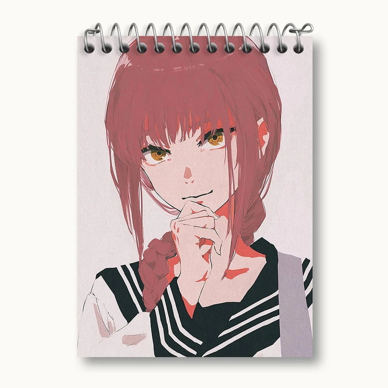 دفتر یادداشت 50 برگ خندالو مدل ماکیما انیمه مرد اره ای Chainsaw Man کد 17985