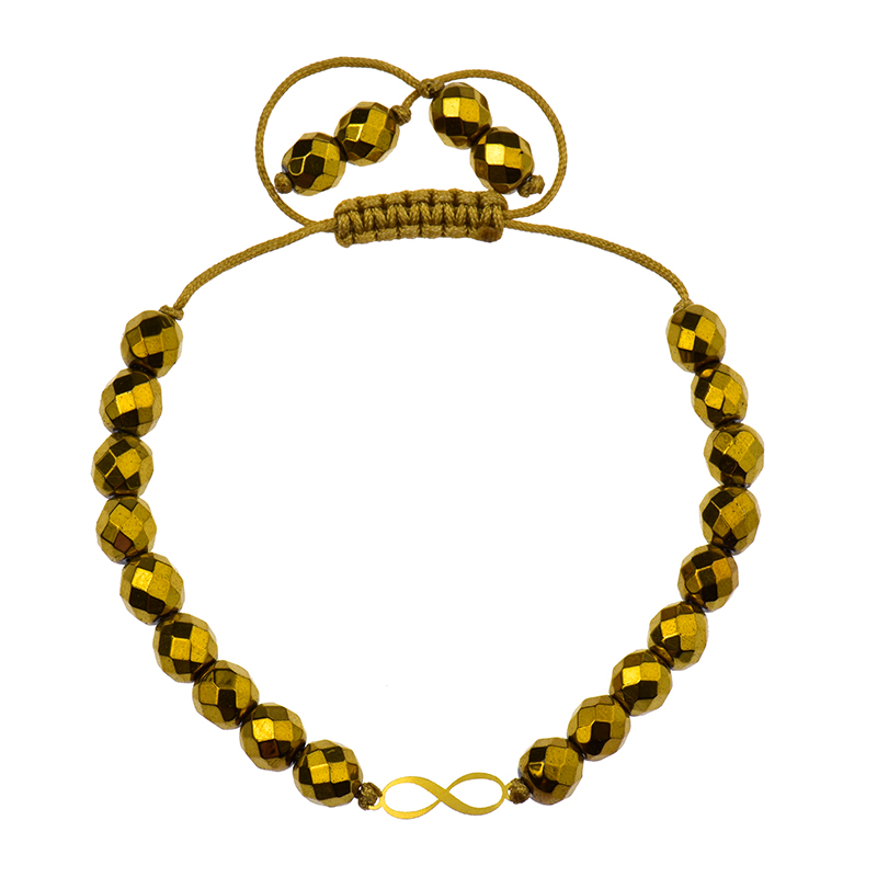 دستبند طلا 18 عیار دخترانه کرابو طرح بی نهایت مدل Krd1003