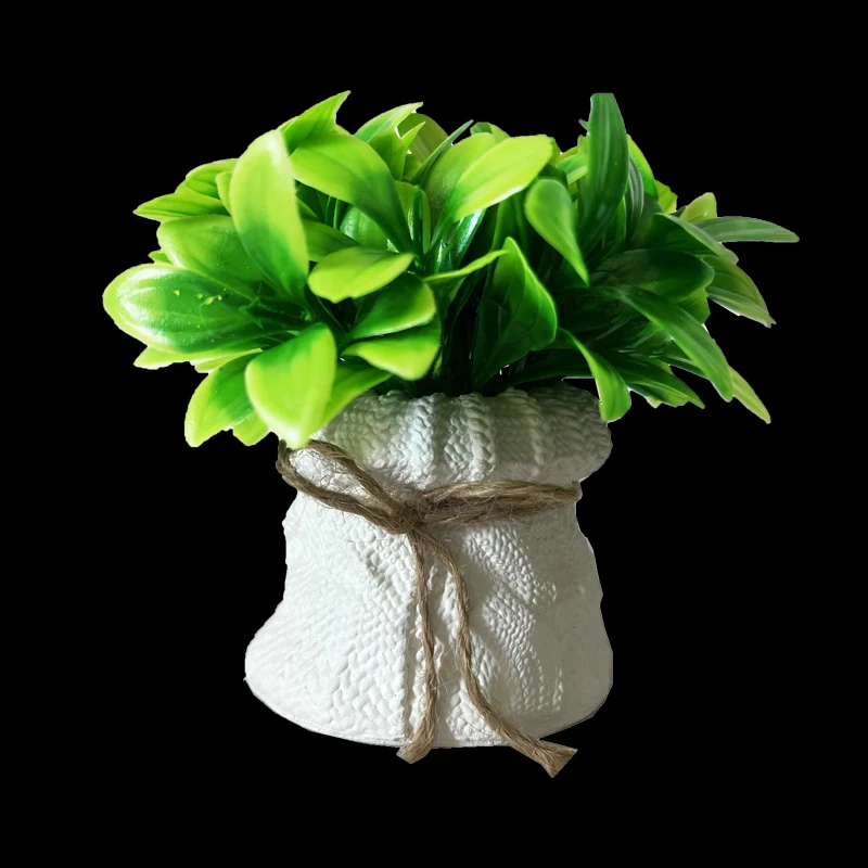 گلدان به همراه گل مصنوعی مدل بافت ریحان کد 740