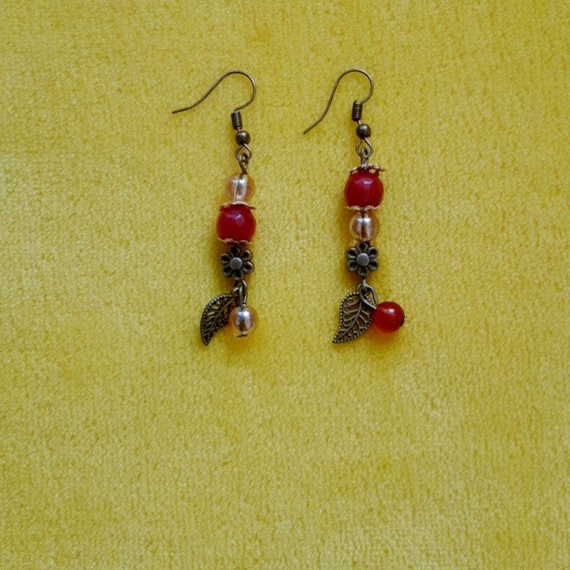 گوشواره زنانه مدل گل و برگ 1461