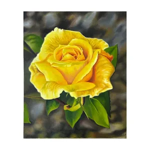 تابلو نقاشی رنگ روغن به سبک رئالیسم طرح گل رز