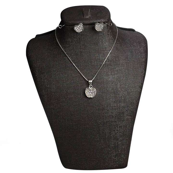 نیم ست نقره زنانه مدل سیب A1069