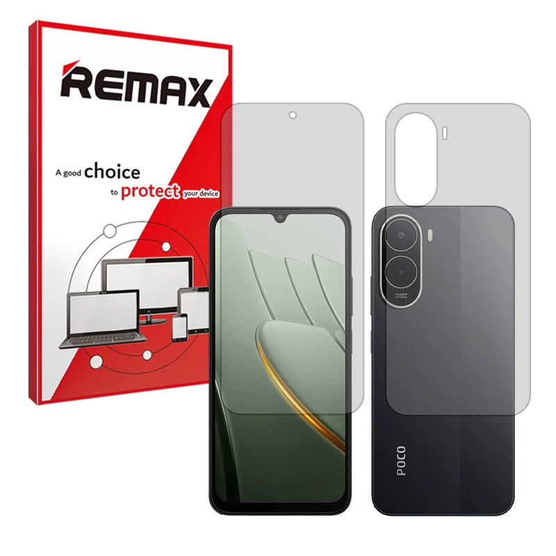 محافظ صفحه نمایش مات ریمکس مدل هیدروژلی مناسب برای گوشی موبایل شیائومی Poco C81 Pro به همراه محافظ پشت صفحه