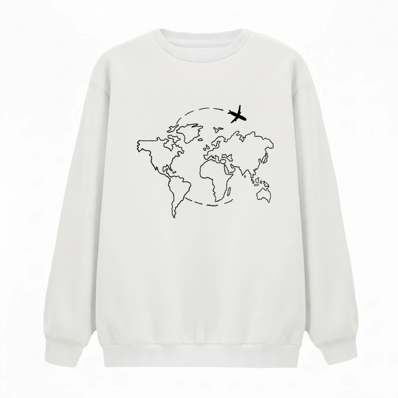 سویشرت زنانه مدل نقشه جهان کد v1 