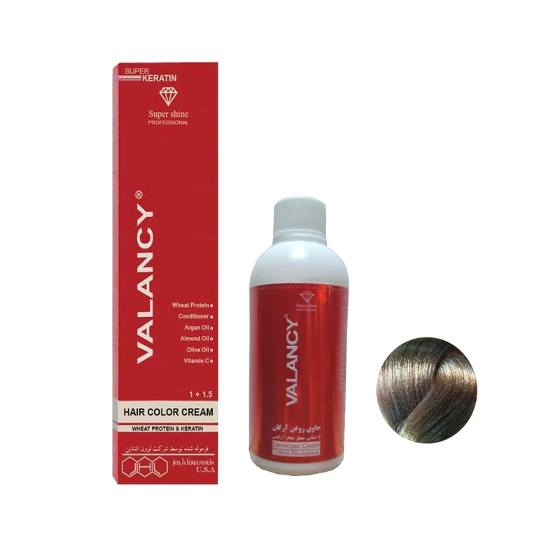 کیت رنگ مو والانسی شماره CV6 7.18 حجم 100 میلی لیتر رنگ عروسکی