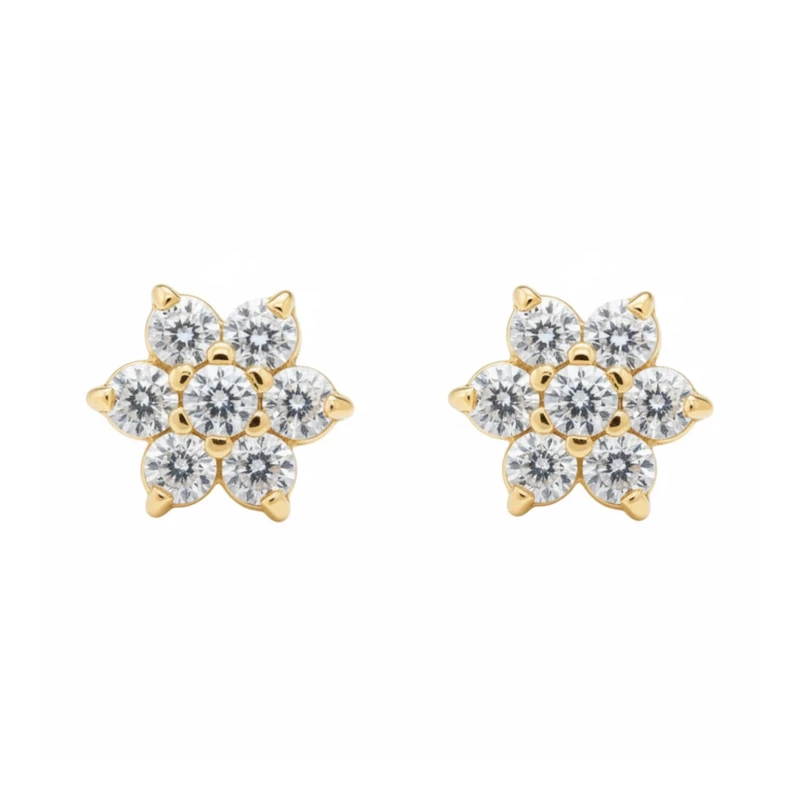 گوشواره میخی زنانه ژوپینگ مدل Flower 743