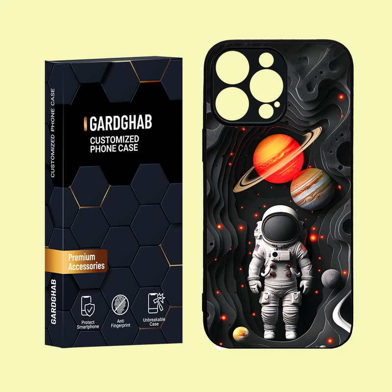 کاور گارد قاب مدل دور ژله ای پشت گلس کهکشان  مناسب برای گوشی موبایل  اپل  iPhone 16 Pro Max