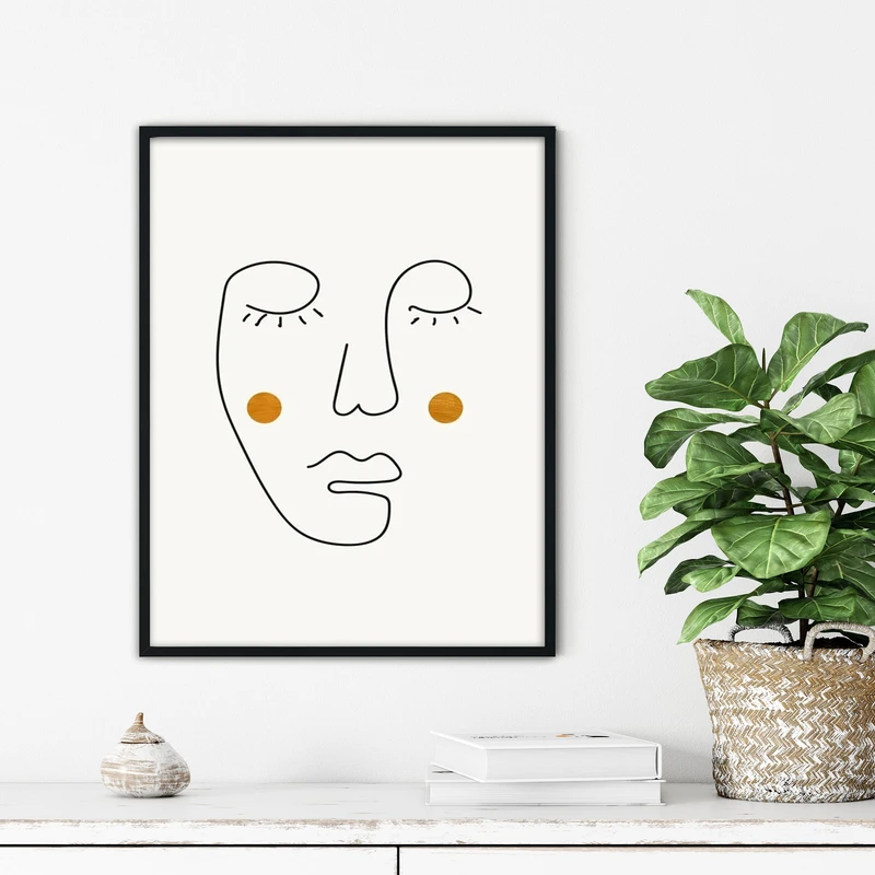 تابلو آتریسا طرح لاین آرت مدرن مدل ATFL99 فریم مشکی