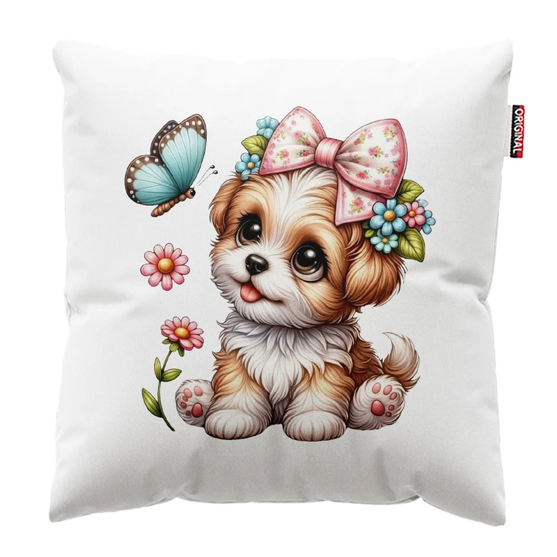 کوسن پاد آفرین طرح کارتونی کیوت سگ کد 2293 سایز 30*30 سانتی متر