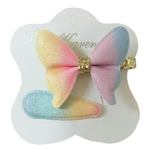 ست گیره و سنجاق مو دخترانه مدل پروانه مجموعه 2 عددی