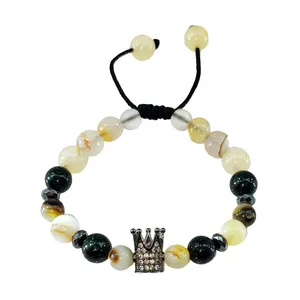 دستبند زنانه مدل پلاک استیل تاج کد 1 crown