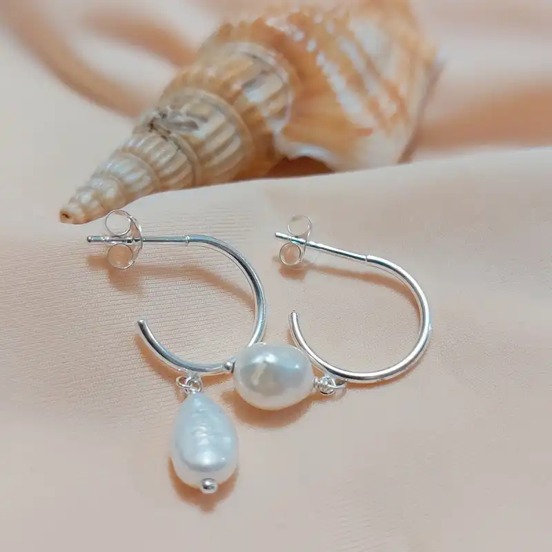 گوشواره نقره زنانه مدل مروارید