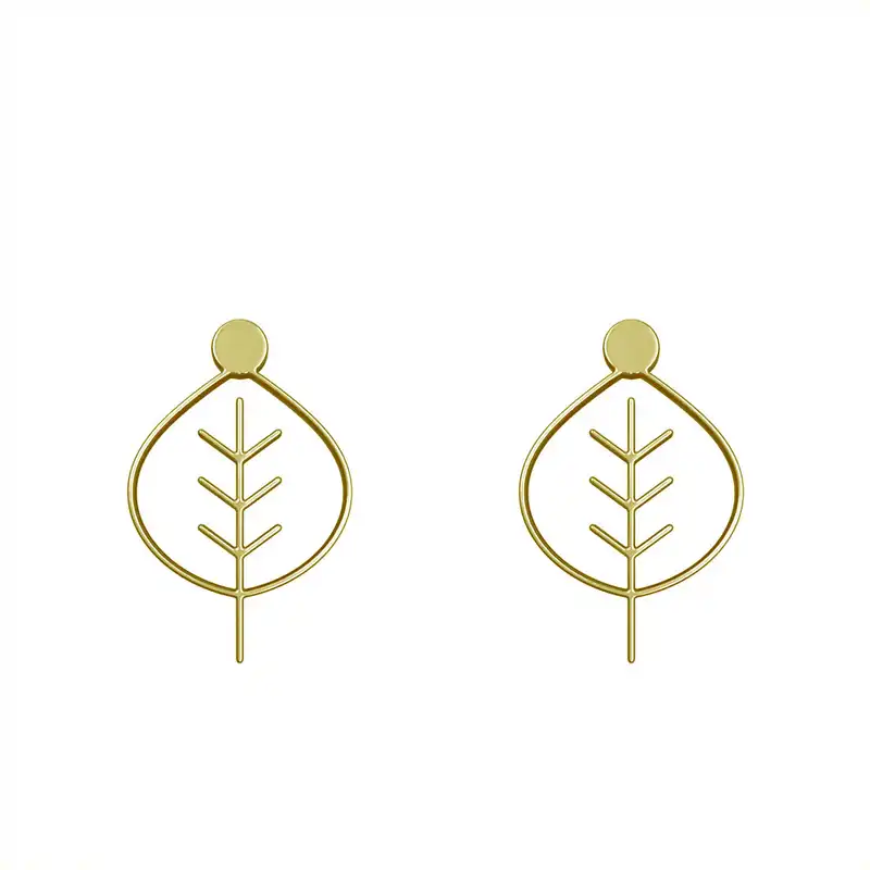 گوشواره طلا 18 عیار زنانه مدوپد مدل برگ کد GA1-15872