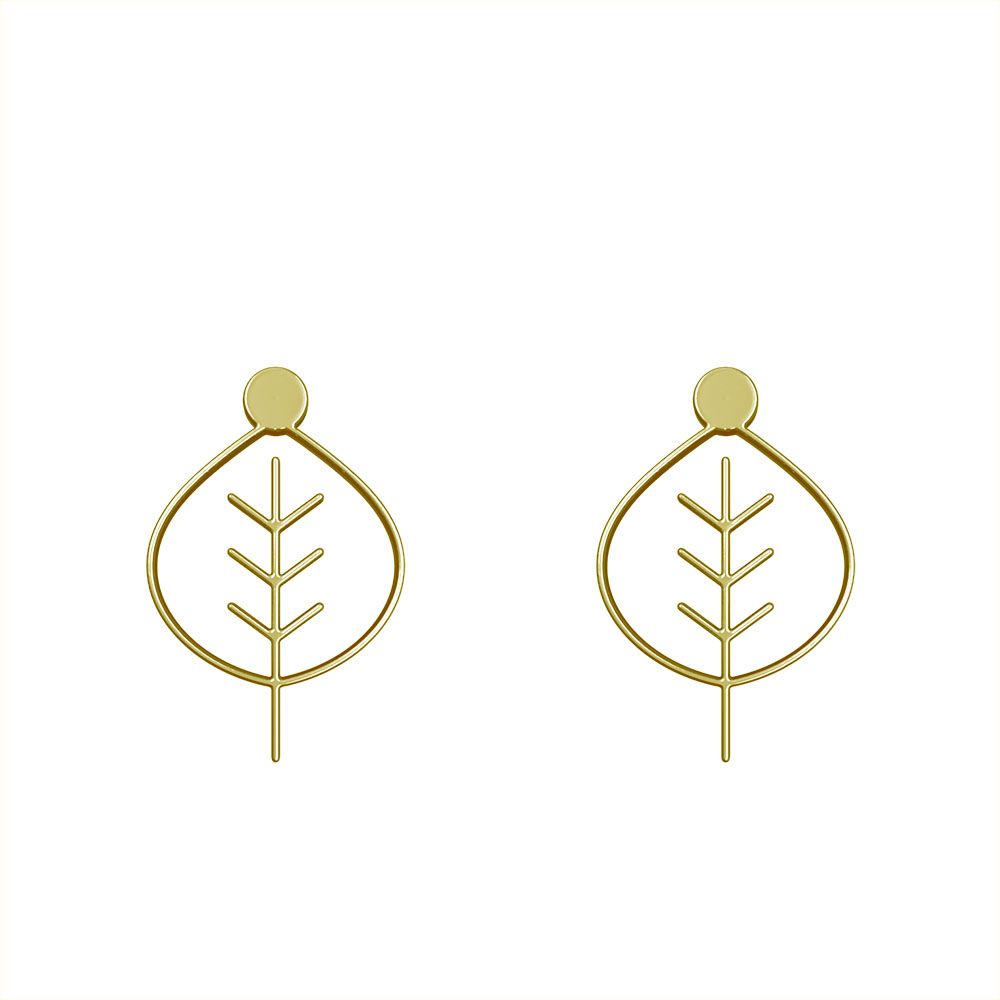 گوشواره طلا 18 عیار زنانه مدوپد مدل برگ کد GA1-15872 -  - 2