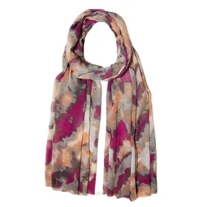 شال زنانه مدل سوپر نخ سبک طرح آبرنگی کد pa1369