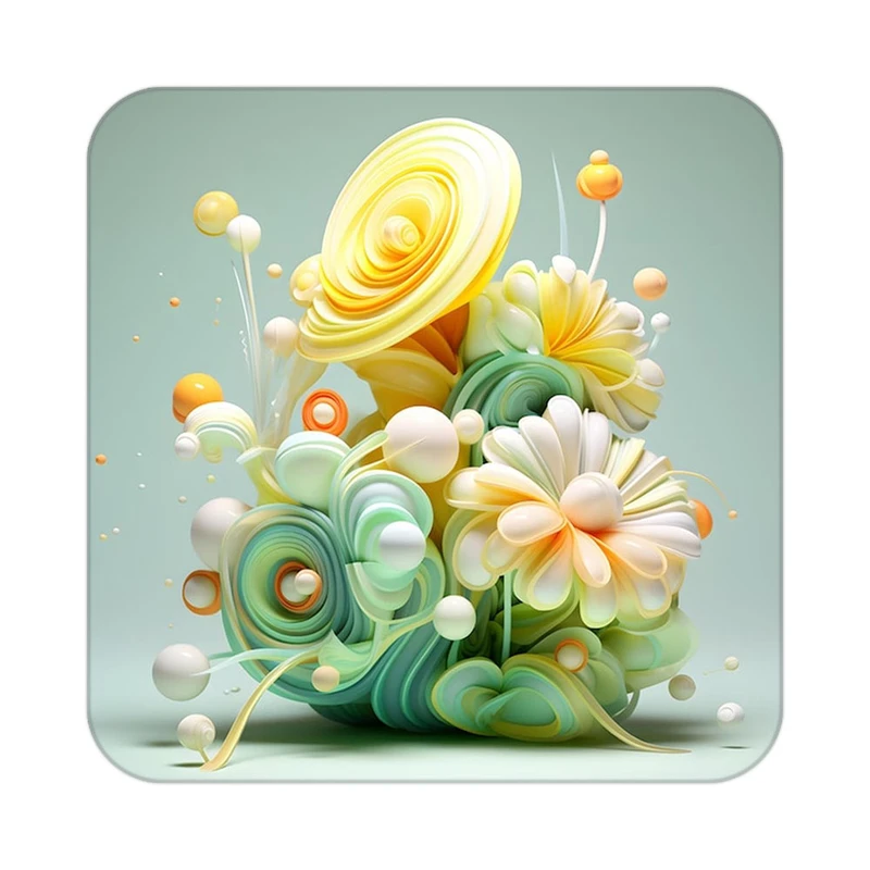 زیر لیوانی کاکتی طرح گل مدل mp19423