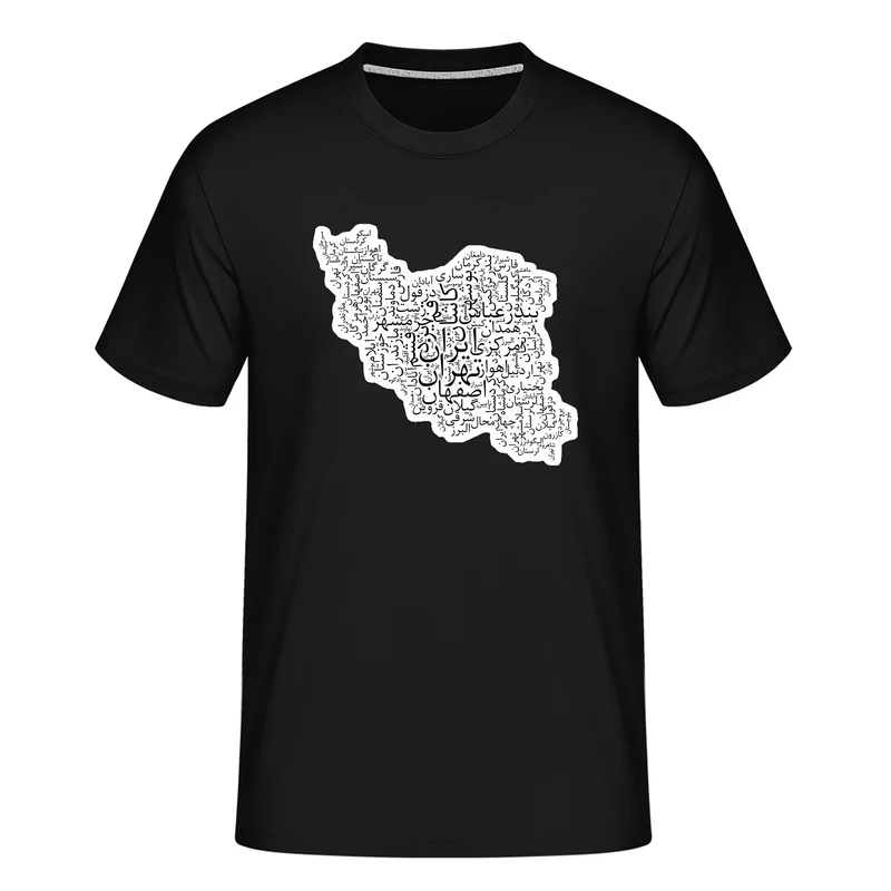 تی‌شرت آستین کوتاه مردانه مدل نقشه ایران کد 04